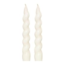 Yılbaşı 2&apos Li Twirl Glow Beyaz Şamdan Mum Seti 18 Cm 50 x 22