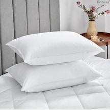 Silikon Dolgulu 50x70 Microfiber Yastık - Beyaz Açık Indigo