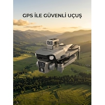 Ekranlı Kumandalı Gps Drone Çift Kameralı Katlanabilir Hava Aracı