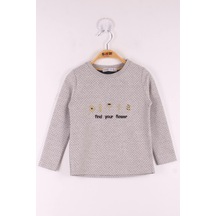 Toontoy Kids Toontoy Kız Çocuk Yazı Nakışlı Puanlı T-shirt Bej