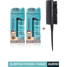 Fontenay Saç Şekillendirici Pudra Toz Wax Mat Effect Mavı 20gr X2 + 3043 Krepe Tarak'ı 3'lü Set