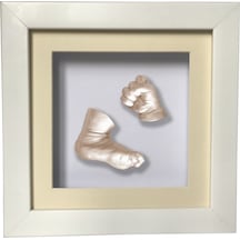 Küçük İzler Beyaz Çerçeveli Bebek El Ve Ayak İzi Heykeli Set