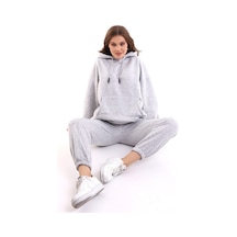 Winmoda34 Boyfriend Oversize Eşofman Takımı Kapüşonlu Gri