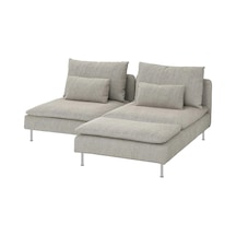 Ikea Bej Şık Kanepe - Uzanma Koltuklu 2'li Kanepe
