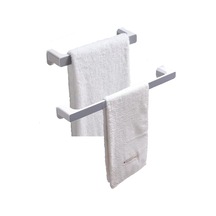 2li Kendinden Yapışkanlı, Dekoratif, Şık, Güçlü Havlu Askısı 25,7cm Ve 46,3cm Gri&beyaz Gri
