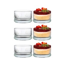 6'li Kristal Desenli Cam Kase Seti - Şeffaf, Tatlı Ve Meze Sunumu İçin, Bulaşık Makinesinde Yıkanabilir, Modern T Diğer