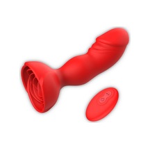 Carmine Wireless Kumandalı Gül Model Titreşimli Anal Plug Vibratör Kırmızı