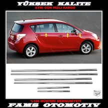 Toyota Uyumlu verso Krom Cam Çıtası 6 Prç. 2010 Üzeri P. Çelik