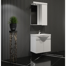 Lilyum Banyo Dolabı Takımı 55Cm Balon Kapak Pk109 Beyaz
