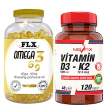 Flx Omega 3-6-9 Balık Yağı 180 Softgel & Nevfix Vitamin D3-K2 120