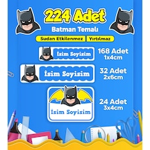 Batman Temalı Okul Kreş Kişiye Özel İsim Etiket Seti - Model 236 Çok Renkli