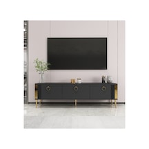 Terra 150 Cm Tv Ünitesi Tv Sehpası Antrasit-altın Antrasit-altın