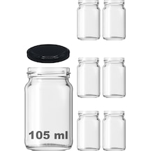 105 Ml Metal Siyah Kapaklı 105 Cc Cam Konserve Kavanoz 6 Adet