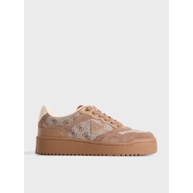 Guess Miriam Deri Karışımlı Kadın Sneaker Ayakkabı Fltm16fal12 Bej