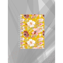Sulu Boya Çiçekli Defter 60 Yaprak-120 Sayfa Çizgisiz Tel Spiralli Çok Renkli