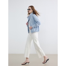 Lcw Modest Ekru Yüksek Bel Wideleg Kadın Jean Pantolon