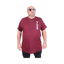 Starbattal Erkek Büyük Beden Sıfır Yaka Tişört Stand Up 25158 Murdum Murdum Mürdüm