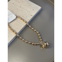 Metal Top Kolye - Altın