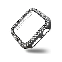 Akıllı Saat Ekran Koruyucu Apple Watch 7 41mm İle Uyumlu Ekran Koruyucu Kılıf, Ekran Koruyuculu Tpu Kılıf, Sert Çerçeve Diamond Kapak Apple Watch 7 41mm Koruyucu Kılıf Siyah Çok Renkli