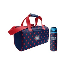 Coral High Lacivert Kırmızı Kalp Desenli Kız Çocuk Spor Çantası Ve 800 Ml Çelik Matara Seti 27547 Lacivert - Kırmızı