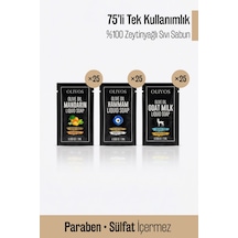 Olıvos Tek Kullanımlık Zeytinyağlı Sıvı Sabun 2 Ml X 75 Okul-seyahat-otel Paraben & Sülfat İçermez