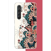 Mi Note 10 Lite Uyumlu Etnik Çiçek Deseni Baskılı Silikon Kılıf Renkli