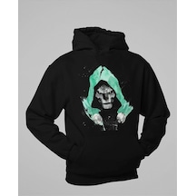 Sevbano Tasarım Doctor Doomsday Baskılı Unisex Oversize Avengers Hoodie Siyah