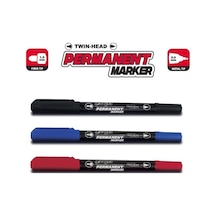 Rayno Ryn10456 Siyah Çift Taraflı Cd Kalemi Permanent Marker 12 Li