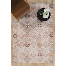 Villadia Home Textile Kaymaz Taban Modern Desen Halı Yolluk Leke Tutmaz Kolay Temizlenir Koridor Salon Yatak Mutfak Odası Vd4047vizon Vizon