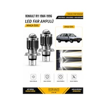 Renault R11 1984-1996 H4 Led Far Ampulü Beyaz Işık Canbus Mini Lensli 2'li Set