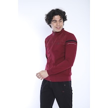 Erkek Spor, 4 Cepli, Dik Yaka, 4 Mevsim, Süper 2 İplik Bordo Eşof Bordo