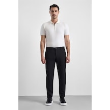 Süvari Siyah Slim Düz İnterlok Yarım Lastikli Rüzgar Geçirmez Jogger Pantolon Pn2020500744-s09