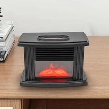 Cncest Elektrikli Soba Ayaklı Isıtıcı, 3d Alevler Ve Odun Yakma Efekti - 1000w