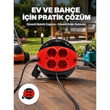 Ev Ve Ofis İçin 3 Metre Kablolu 4 Priz Makarası Mh-hs2157-5498