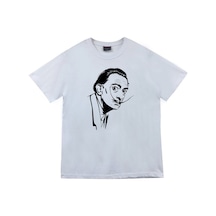 Stoned&Fame Unisex Beyaz Salvador Dali Baskılı T-shirt Beyaz