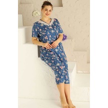 Alimer Kadın İndigo Büyük Beden Bermuda Pijama Takm Edy2708b-i İndigo