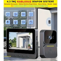 Görüntülü Kablosuz 4.3 İnç Diafon Zil Sistemi