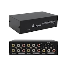 Powermaster Av-104 4 Port Av Cvbs Rca Video Audio Splitter Çoğaltıcı Dağıtıcı