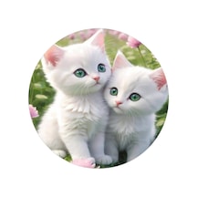 Yenilebilir Yuvarlak Pasta Resim Baskısı 20 Cm Şekerli Kağıt Kedi Temalı 101
