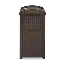 Ghw1732 Dış Mekan Plastik 125 Litre Hasır Çöp Kutusu, Kahverengi