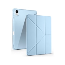 Lexroo Huawei Matepad 11.5 2025 Tri Folding Kalem Bölmeli Standlı Silikon Kılıf - Mavi