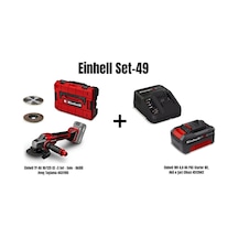 Einhell Set-49 Einhell TP-AG 18/125 CE + 3 Set Solo Akülü Avuç Taşlama 4431195 + Einhell 18V 4AH Pxc Starter Kit Akü & Şarj Cihazı