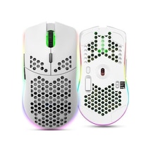 Valkyrie Kablosuz Petek Tasarım Şarjlı Gaming Mouse Rgb Aydınlatmalı 3200 Dpı Ultra Hafif Beyaz -