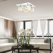 Rivia 4 Lü Krom Kaplama Plafonyer Taşli Salon Avize
