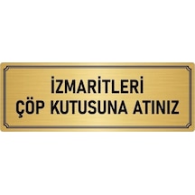 Metal Yönlendirme Levhası, Departman Kapı Isimliği Izmaritleri Çöp 5x20 Cm Altın Renk