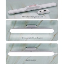 Youtek Led Işıklı 3 Renkli Dokunmatik Ayarlanabilir, 2000mah Pil, Makyaj Aynası, Kitap Okuma, Dolap Için Usb Şarjlı Aydınlatma Beyaz