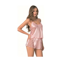 Primoda Aria's Closet Petrol Saten Babydoll Şort Takımı Petrol