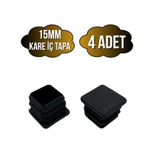 Kare Demir Profil İç Tapa Geçme Plastik Ayak Geçme Koruma Plastiği 15mm 4 Adet Siyah Siyah