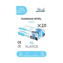 Nitril Mavi Pudrasız Muayene Eldiveni Xl - 1 Koli-20 Paket-2000'li