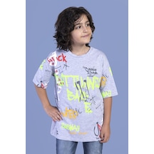 Toontoy Kids Toontoy Erkek Çocuk Komple Baskılı Tişört Gri Melanj